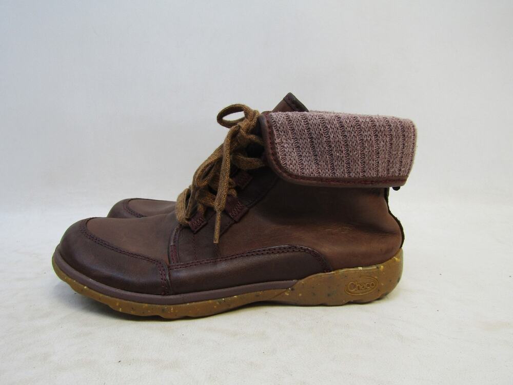 CHACO Womens Size 7 Brown Suede Fold Over Lace Up Comfort Casual Shoes